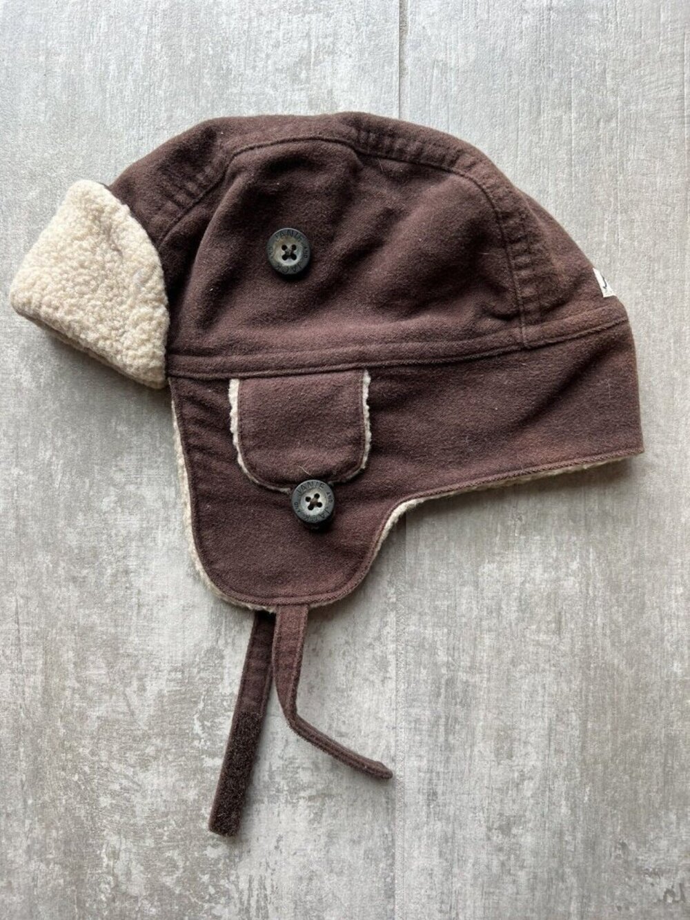 Janie & Jack Tan Brown Trapper Hat Cap Ear Flaps Sherpa Lining Pilot Aviator 4T